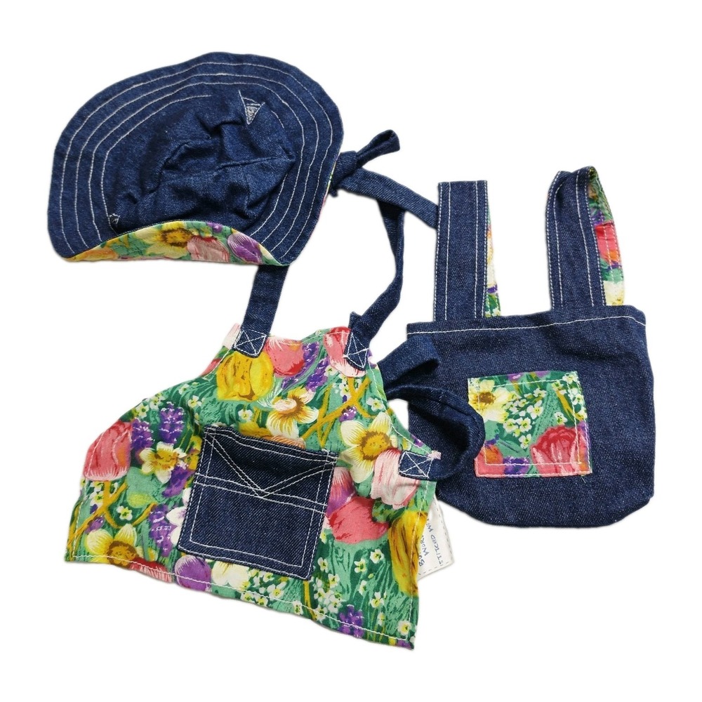 Vintage 1990s Y2K Build A Bear Garden Floral Pinafore, Apron,